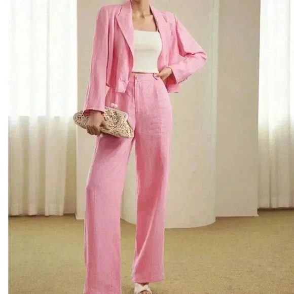 PREMIUM SOLID FOLD PLEATED STRAIGHT LEG SUIT PANTS - Picture 7 of 12